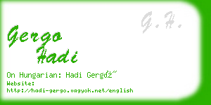 gergo hadi business card